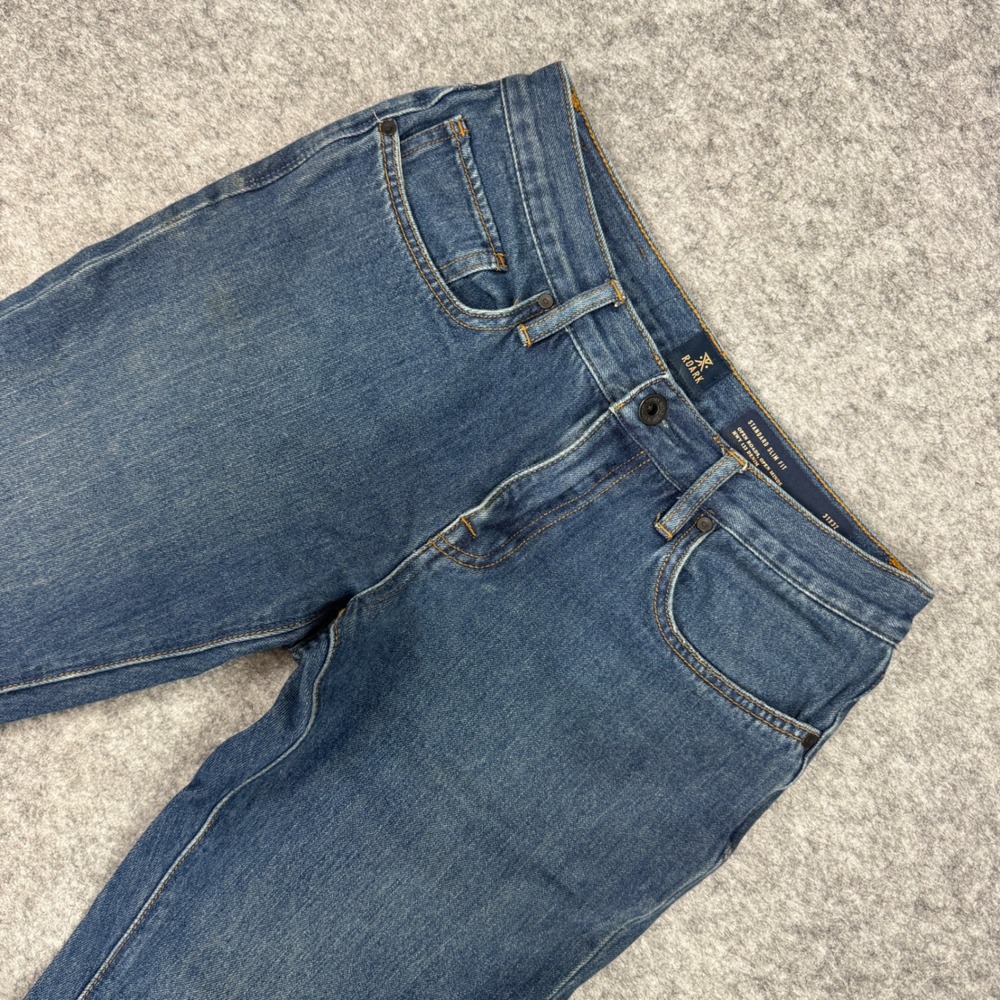 Roark HWY 133 Denim Mens 31x32 Standard Slim Fit Dark Wash Blue Jeans Stretch